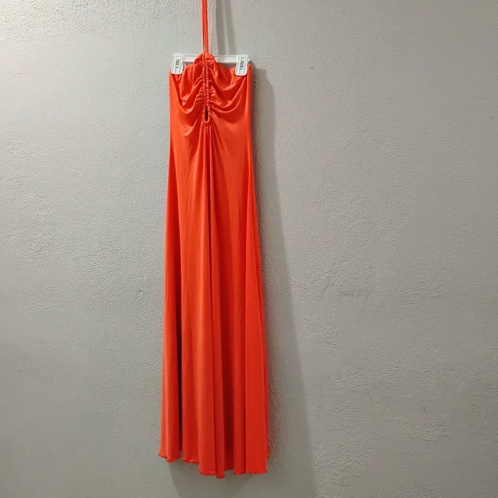 Sincerly Jules-S-- (LYCRAS TEXTURED) -RADIANT ORANGES COLORS-STRAPLESS & HALTHER
